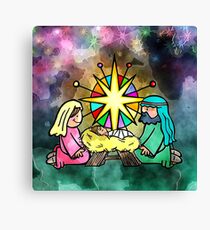 Christmas Watercolour Nativity Painting Canvas Print