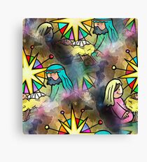 Seamless Watercolour Christmas Nativity Scene Canvas Print