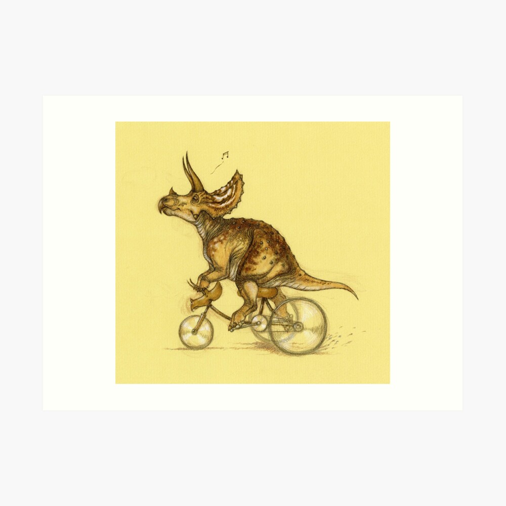 Tricycling Triceratops. Art Print