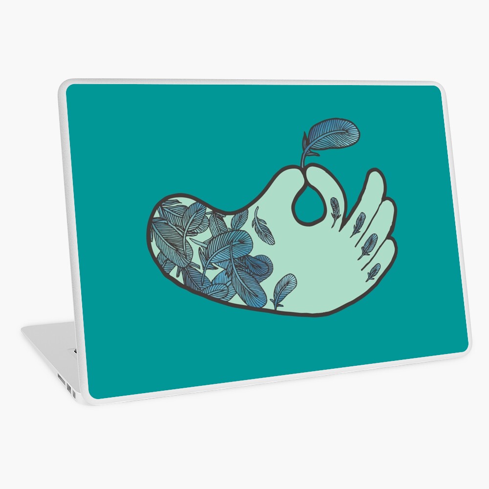 Blue Feather Tattoo Laptop Skin