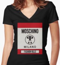 Moschino milano Women's Fitted V-Neck T-Shirt