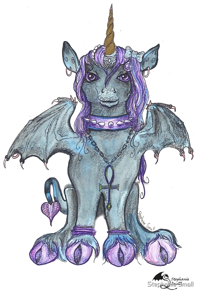 goth unicorn plush