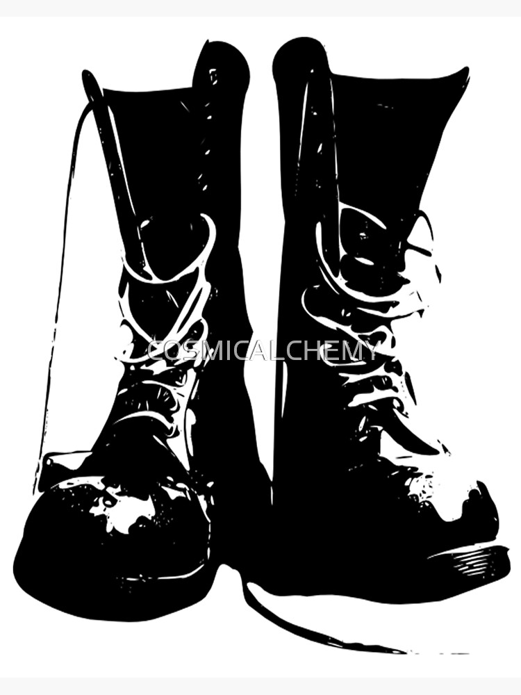 Punk Rock Combat Boots Doc Martens Art Board Print By