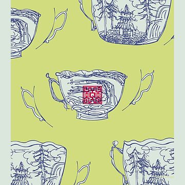 Vorschaubild zum Design gezeichnete Tasse, Landschaft, Teetasse von einechtervogel