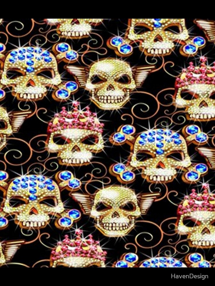 &ldquo;Gothic Bling Jewel Skulls Pattern&rdquo; Scarf by HavenDesign | Redbubble
