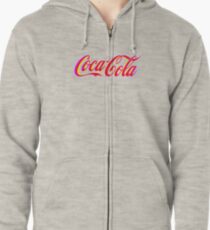 Fringed Coca Cola Sign Zipped Hoodie