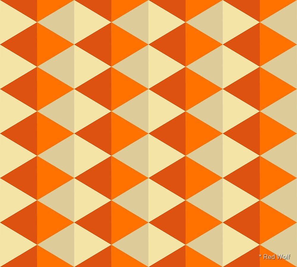 Geometric Pattern: Split Diamond: Orange by * Red Wolf