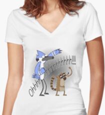Regular show OOOooooo !!! Women's Fitted V-Neck T-Shirt