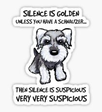 Schnauzer - Silence is golden Sticker