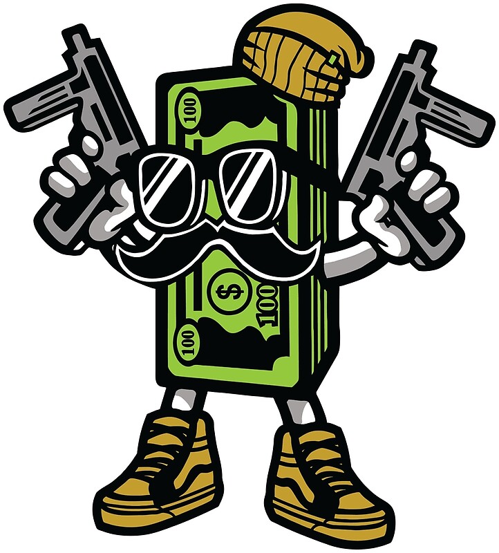 Gangster Cash Money Cartoon Character' by ThatMerchStore.