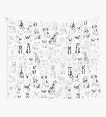 Dogs Dogs Dogs - White background Wall Tapestry