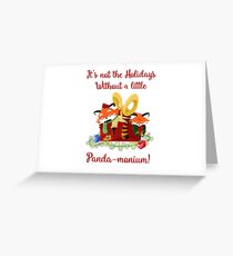 Red Panda holiday Pandamonium! Greeting Card