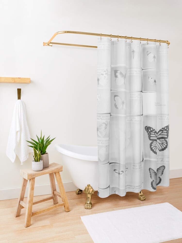 Alternate view of Lepidopterology Shower Curtain