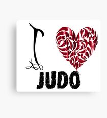 Judo T shirt Design I love judo Canvas Print