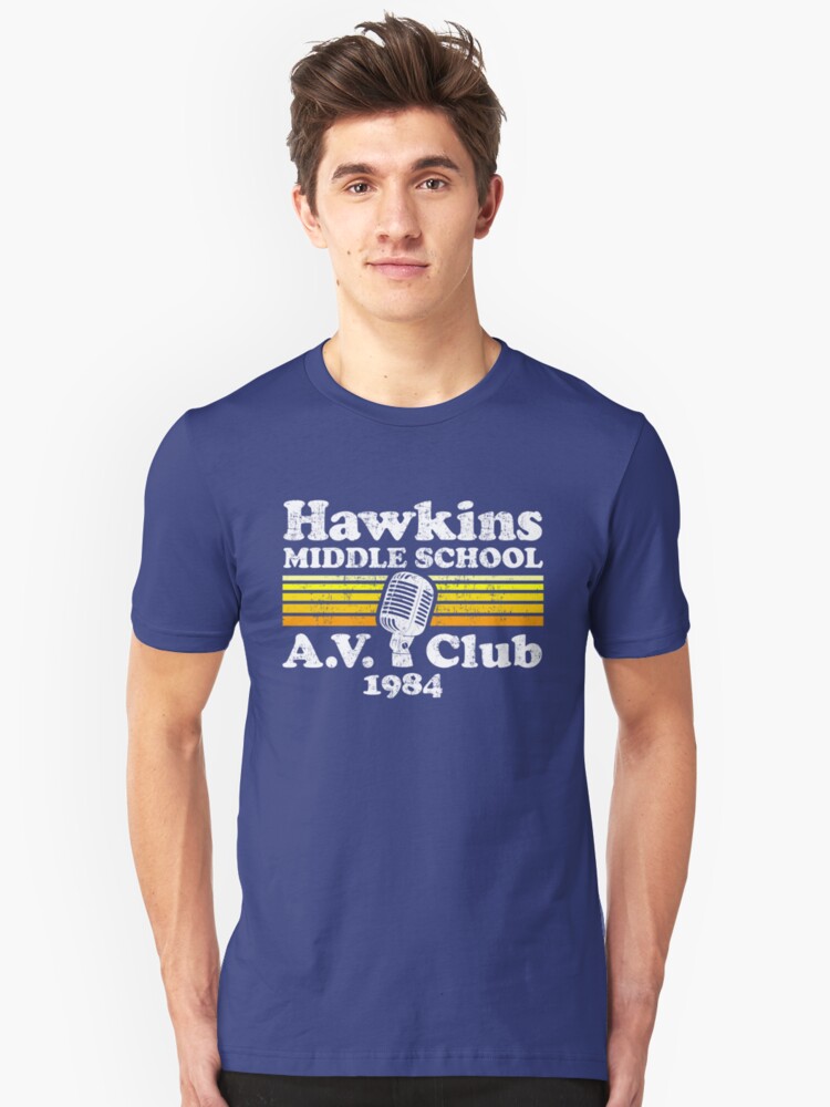 Alternate view of Hawkins Middle School A.V. Club Slim Fit T-Shirt