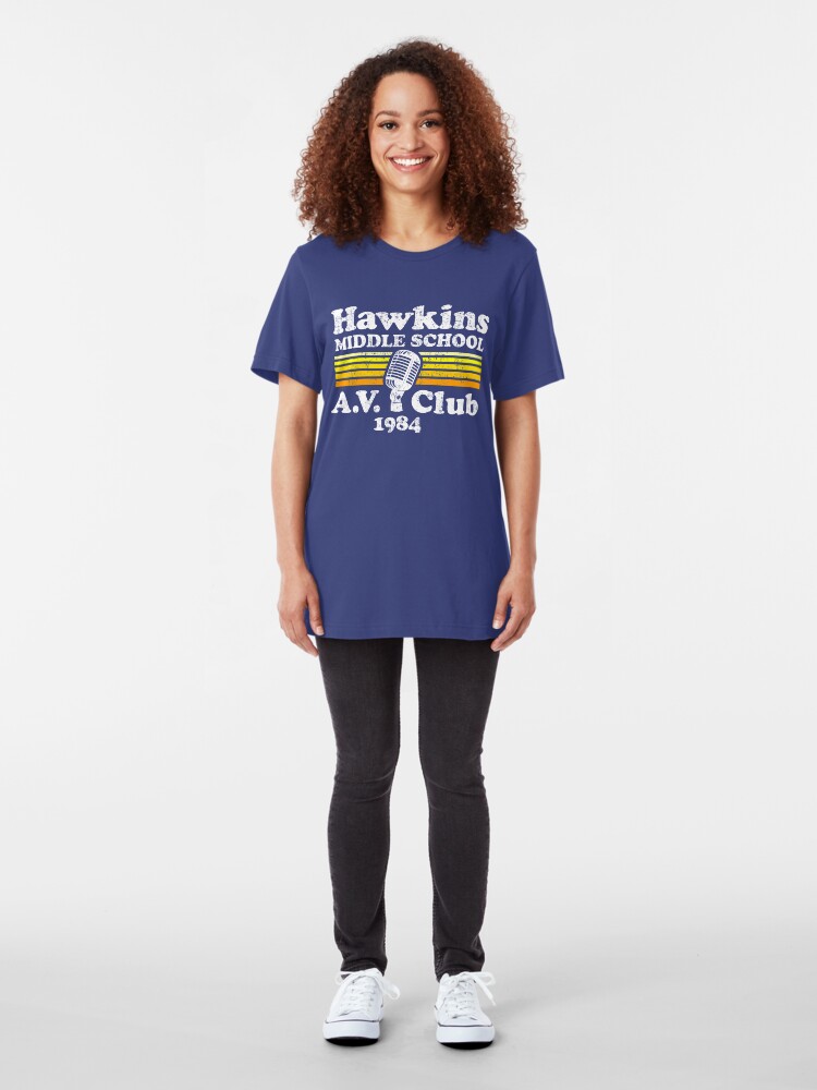 Alternate view of Hawkins Middle School A.V. Club Slim Fit T-Shirt