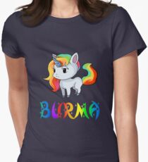 Burma Unicorn Women's Fitted T-Shirt