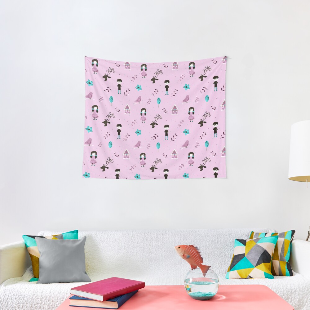 Through the Forest (Pink version) Tapestry