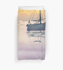 Sunrise sailboat in the Maritimes Duvet Cover