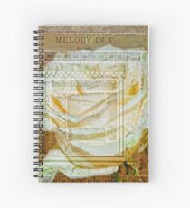Collaged White Rose Spiral Notebook