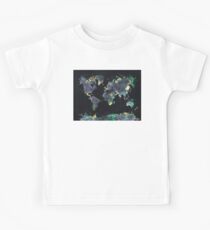 world map 126 #worldmap #map Kids Tee