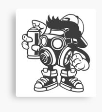 Cartoon Graffiti Artist With Spray Can Pop Culture Design Canvas Print
