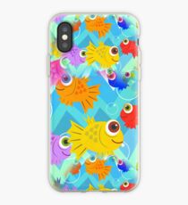Seamless Happy Fish Tiling Pattern iPhone Case
