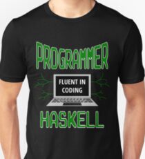 Retro Programmer Design Fluent in Coding Haskell Unisex T-Shirt