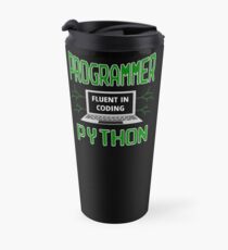 Retro Programmer Design Fluent in Coding Python Travel Mug