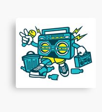 80s Retro Vintage Boombox Trendy Pop Art Style Design Canvas Print