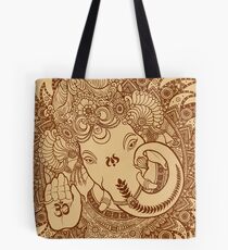 Ganesha Lineart Scroll Tote Bag