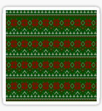 Knitted Christmas pattern red green Sticker