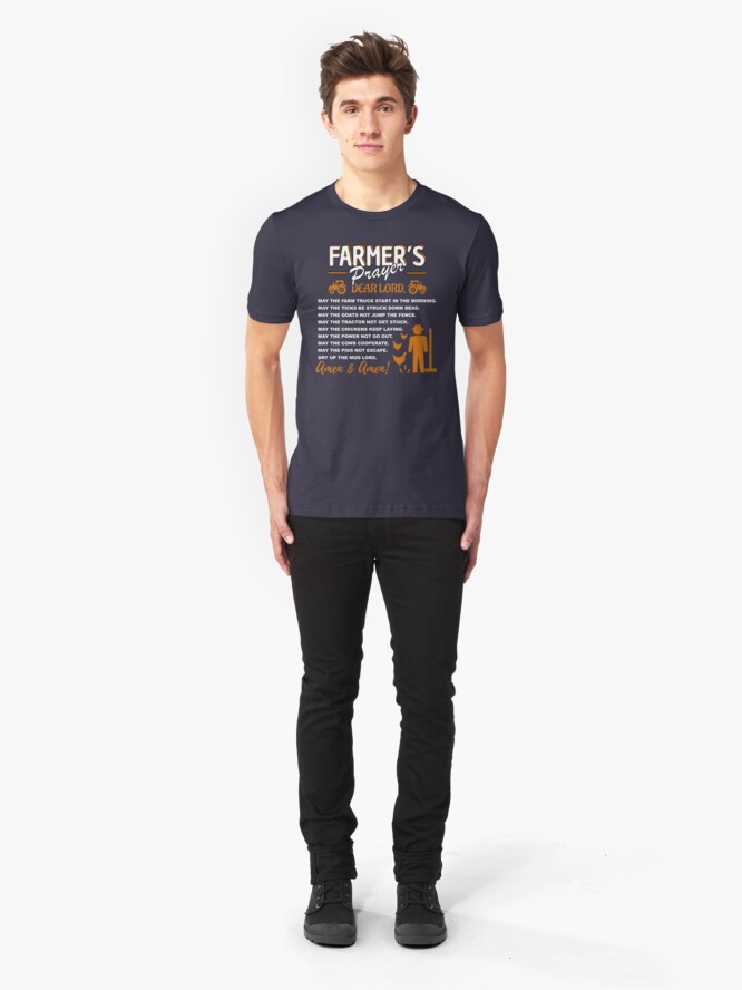 Alternate view of Sustainable Farming Farmer's Prayer T-Shirt Slim Fit T-Shirt