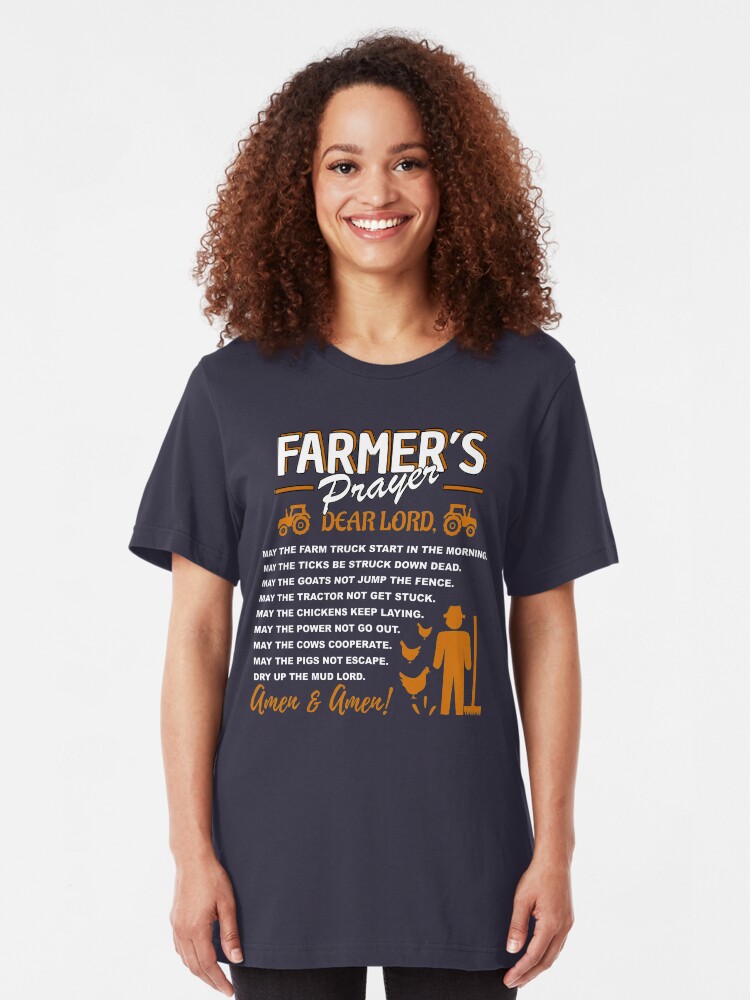 Alternate view of Sustainable Farming Farmer's Prayer T-Shirt Slim Fit T-Shirt