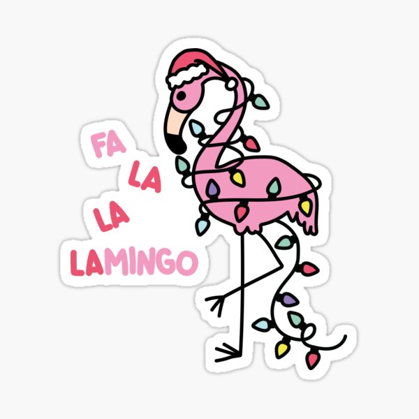Christmas Flamingo Sticker