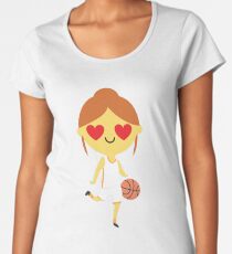 Basketball Girl Emoji Women's Premium T-Shirt
