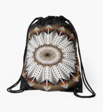 Native Feather Design Drawstring Bag