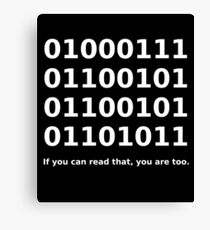 Binary / Binary Code Binary Code Funny T-Shirt Canvas Print