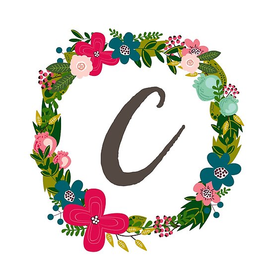 "Letter B Floral Wreath Monogram " Poster By Thedoodlecoop | Redbubble