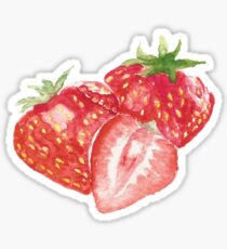 strawberry watercolor painting Sticker