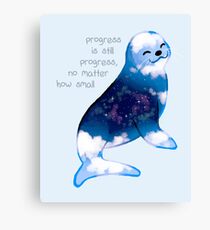 "Progress is Still Progress" Galaxy Seal Canvas Print