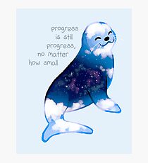 "Progress is Still Progress" Galaxy Seal Photographic Print