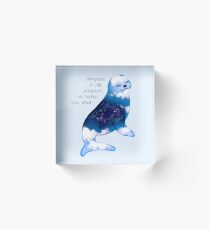 "Fortschritt ist immer noch Fortschritt" Galaxy Seal Acrylblock