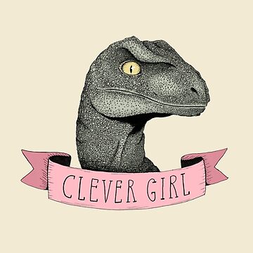Artwork thumbnail, Clever Girl raptor dinosaur by agrapedesign