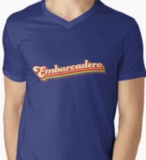 Embarcadero | Retro Rainbow Men's V-Neck T-Shirt