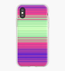 Green Pink and Purple Gradient Stripes iPhone Case