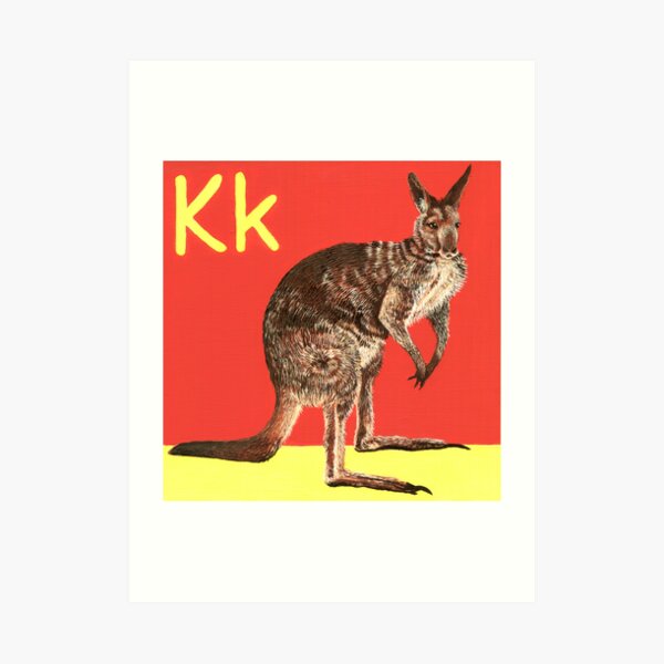K is for Kangaroo Art Print