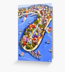 Blue water jetty Greeting Card