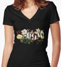 SSDGM Murderino Flower Illustration My Favorite Murder Women's Fitted V-Neck T-Shirt
