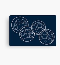 "Wibbly Wobbly Timey Wimey" in circular Gallifreyan Canvas Print